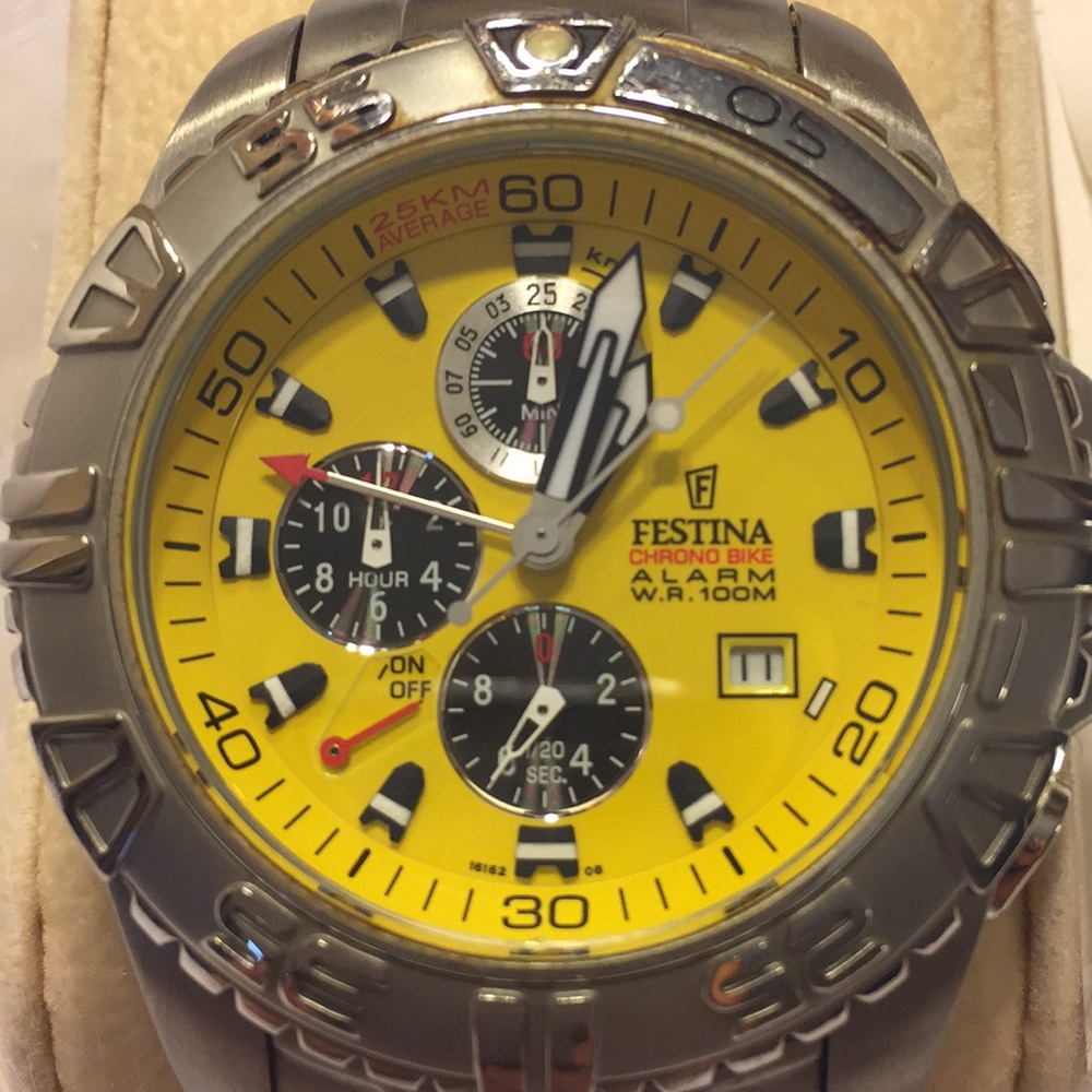 Festina Chrono Bike watch w/alarm WR 100m 16162 HC